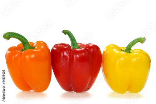 peppers over white background