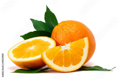 oranges over white background