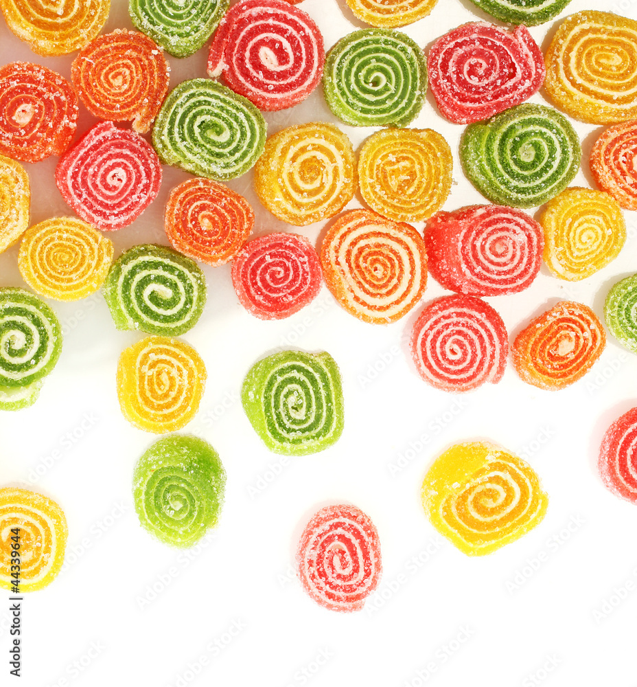 sweet jelly candies isolated on white. sweet jelly candies isolated on white.