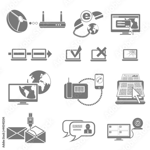 communications vector icon set