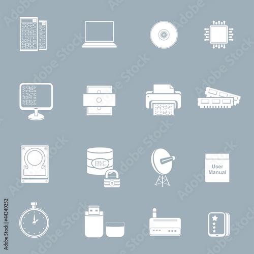 server pc vector icon set