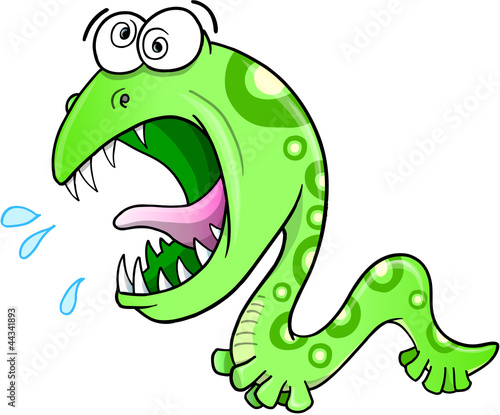 Insane Crazy Wild Worm Vector Illustration