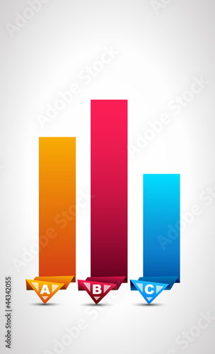 Option tag with origami paper style for infographics