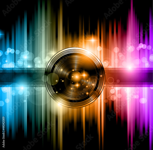 Disco club flyer with a lot of abstract colorful design