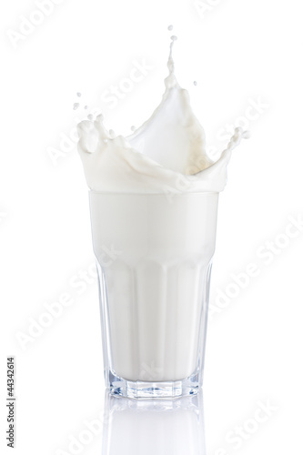 splash of milk in a glass