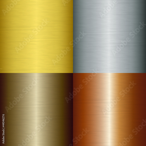 Brushed metal set, vector illustration