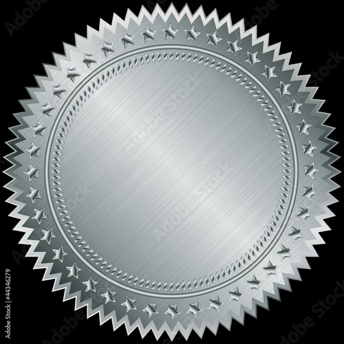 Silver blank label, vector illustration