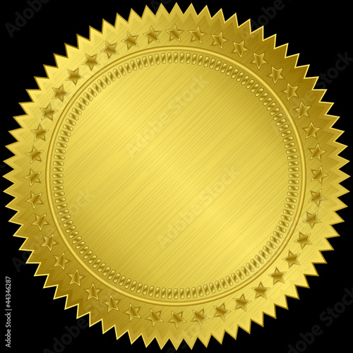 Golden blank label, vector illustration