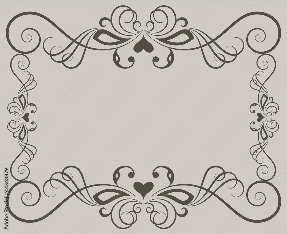 Beige ornate floral frame background Beige ornate floral frame background