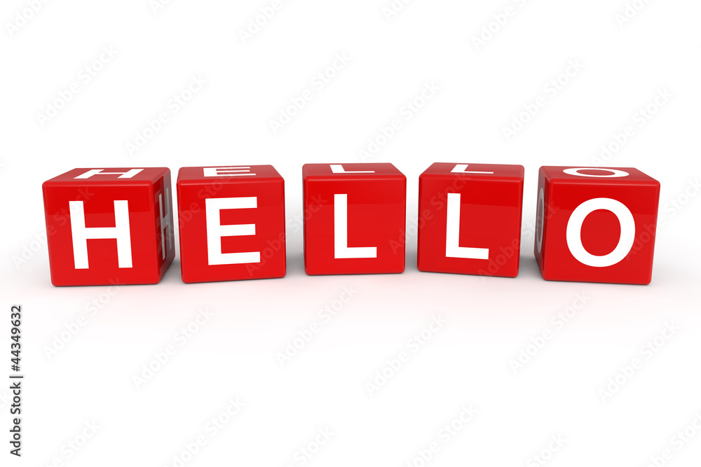 Hello cubes 3d render illustration Hello cubes 3d render illustration