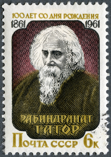 USSR - 1961: shows Rabindranath Tagore (1861-1941), Indian poet photo