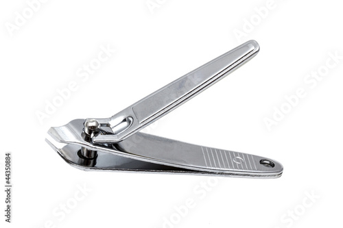 Stainless steel nail clipper isolated on white
