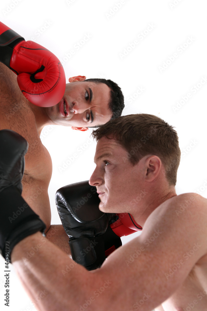 Two men boxing - obrazy, fototapety, plakaty 