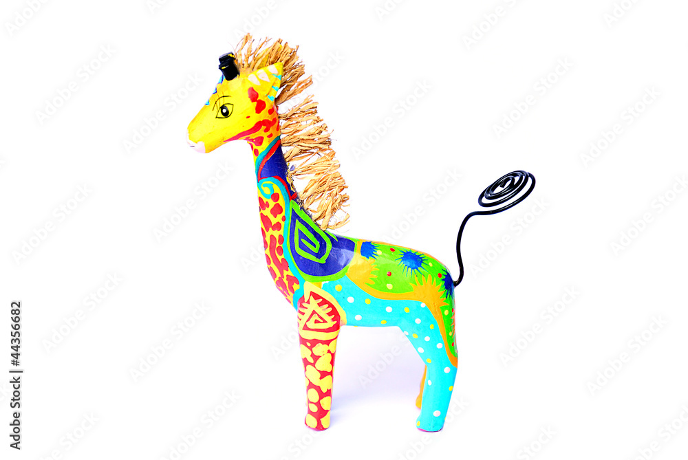 Fototapeta premium Colorful baby giraffe create by paper hand made