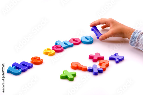 Children learn the letters