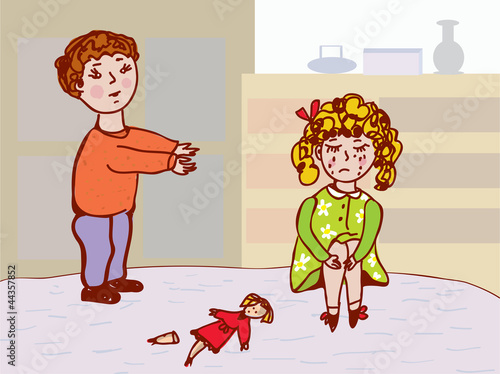 Child abuse - communication rules illustration