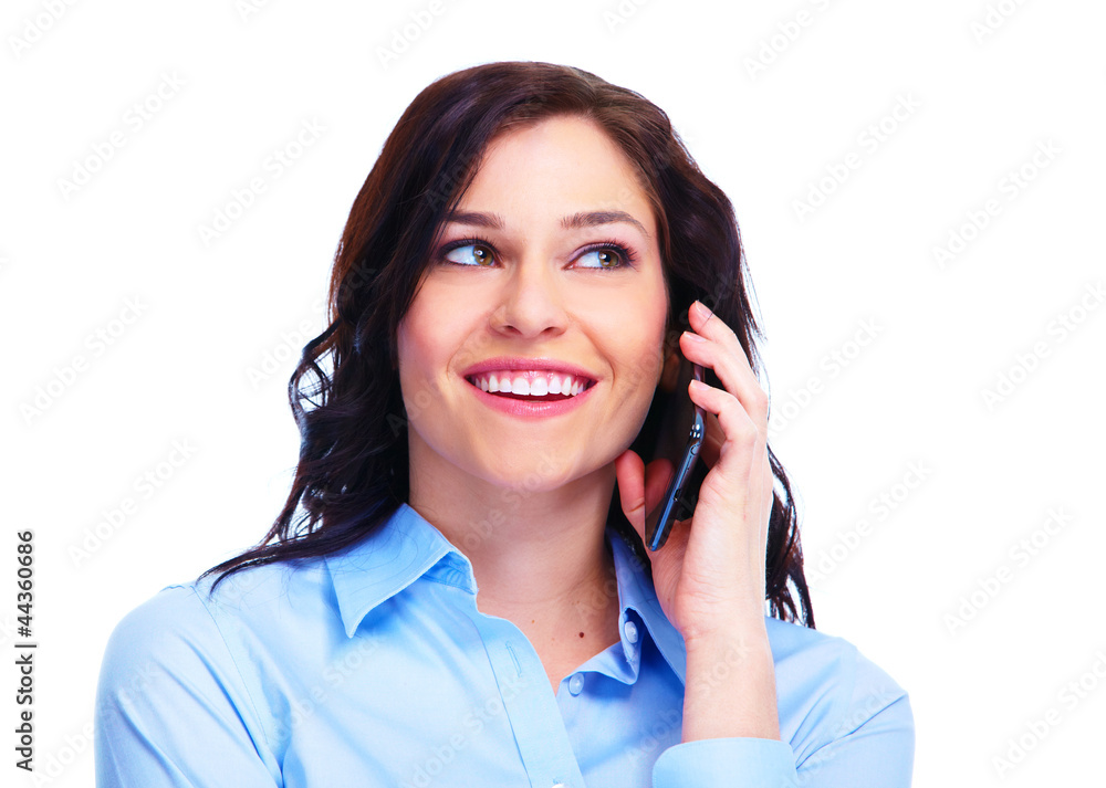 Young business woman with telephone. Young business woman with telephone.