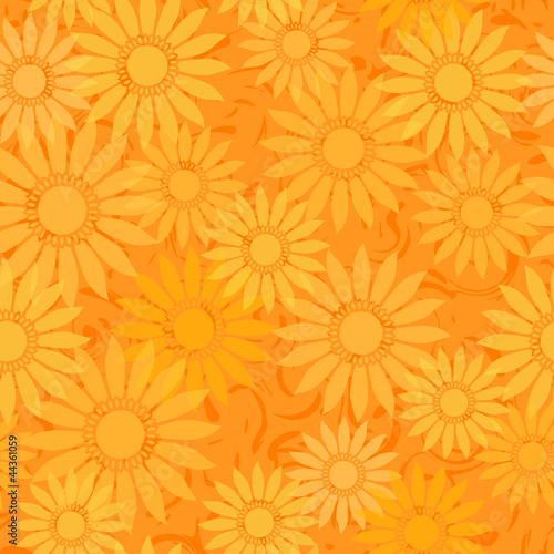 seamless sunflowers pattern background
