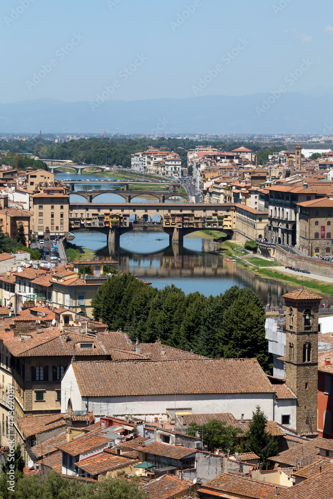 The famous Ponte Vecchio bridge in Florence, Italy
