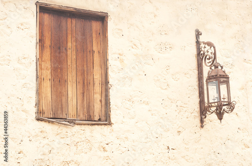 Abstract background with window and street lamp photo