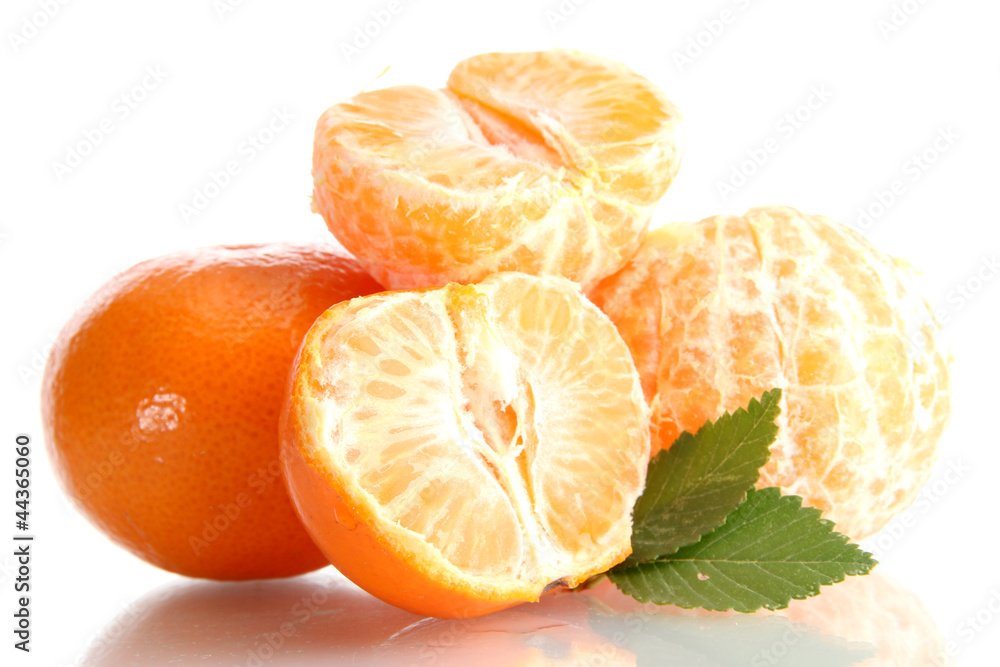 Ripe tasty tangerines isolated on white Ripe tasty tangerines isolated on white