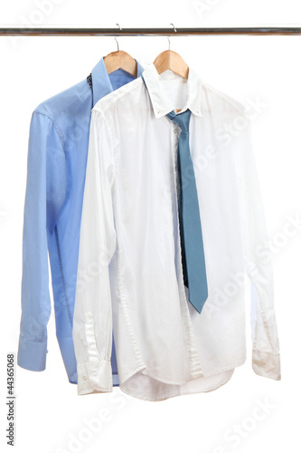 blue and white shirts with tie