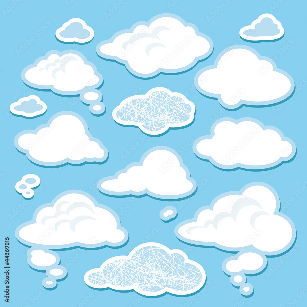 vector set of cartoon clouds