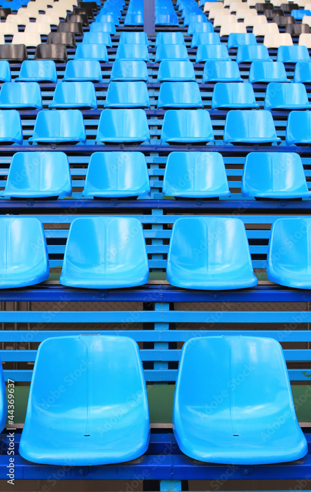 Blue empty stadium seats Blue empty stadium seats