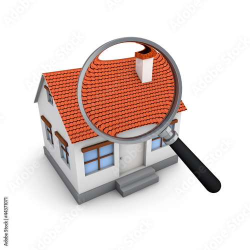 Searching a house magnifying glass photo