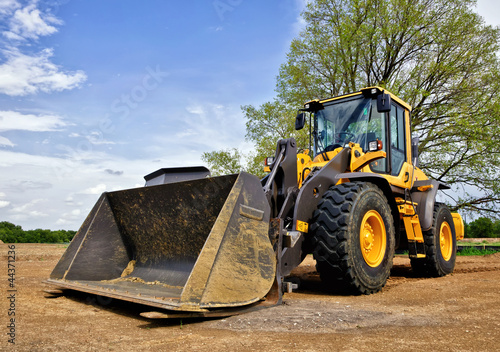 Yellow construction bulldozer