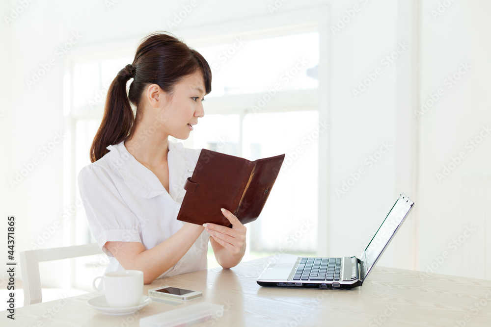 Beautiful business woman using a laptop computer. Portrait of as Beautiful business woman using a laptop computer. Portrait of as
