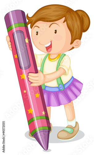Girl with pencil