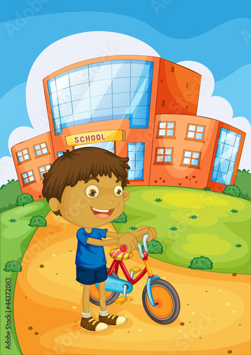a boy and bicycle
