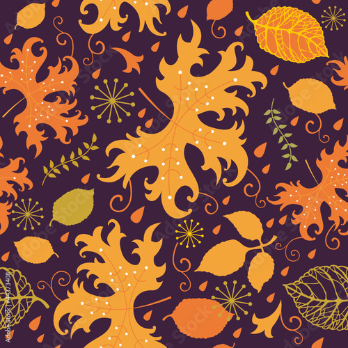 Autumnal pattern with colorful leaves
