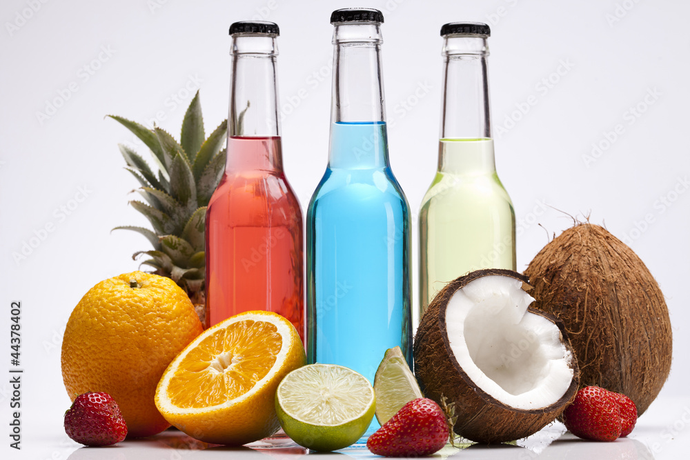 Exotic bottle alcohol cocktail
