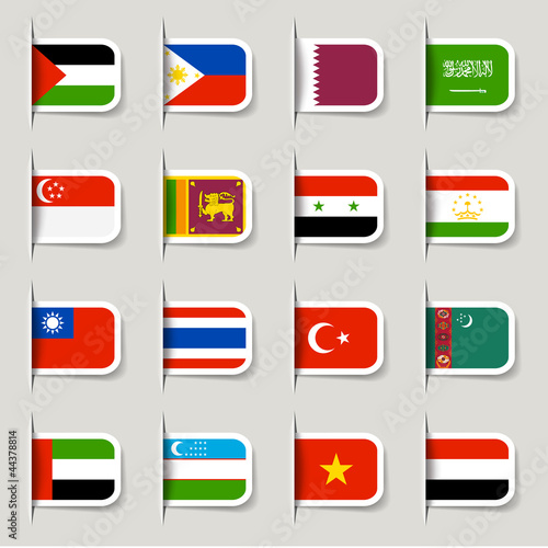 Label - Asian Flags