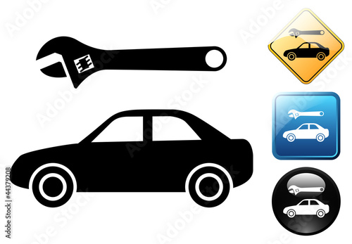 Car repair pictogram and icons