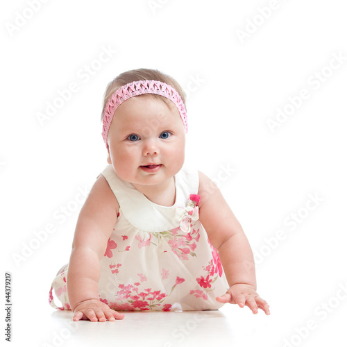 pretty crawling baby girl i...