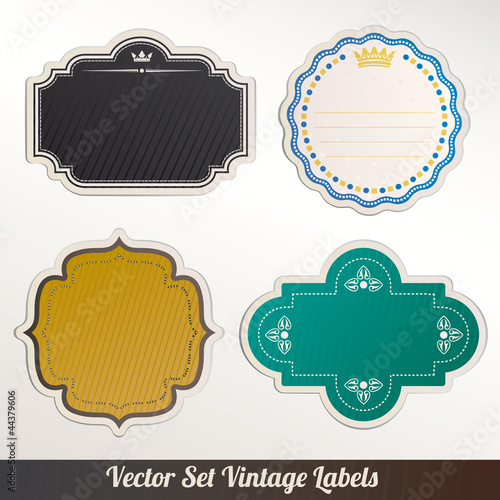Vector Frame labels Set ornamental vintage decoration