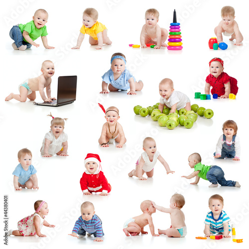set of crawling babies or t...