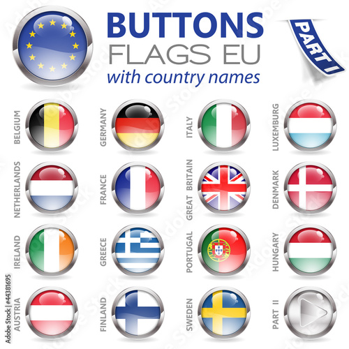 Buttons with EU Flags