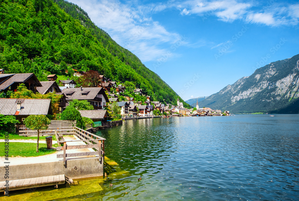 Fototapeta premium View of Hallstatt. Village in Austria