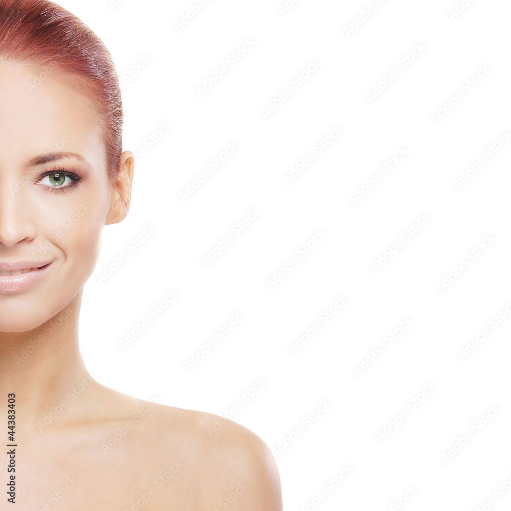 Portrait of a young redhead woman in a beautiful makeup Portrait of a young redhead woman in a beautiful makeup