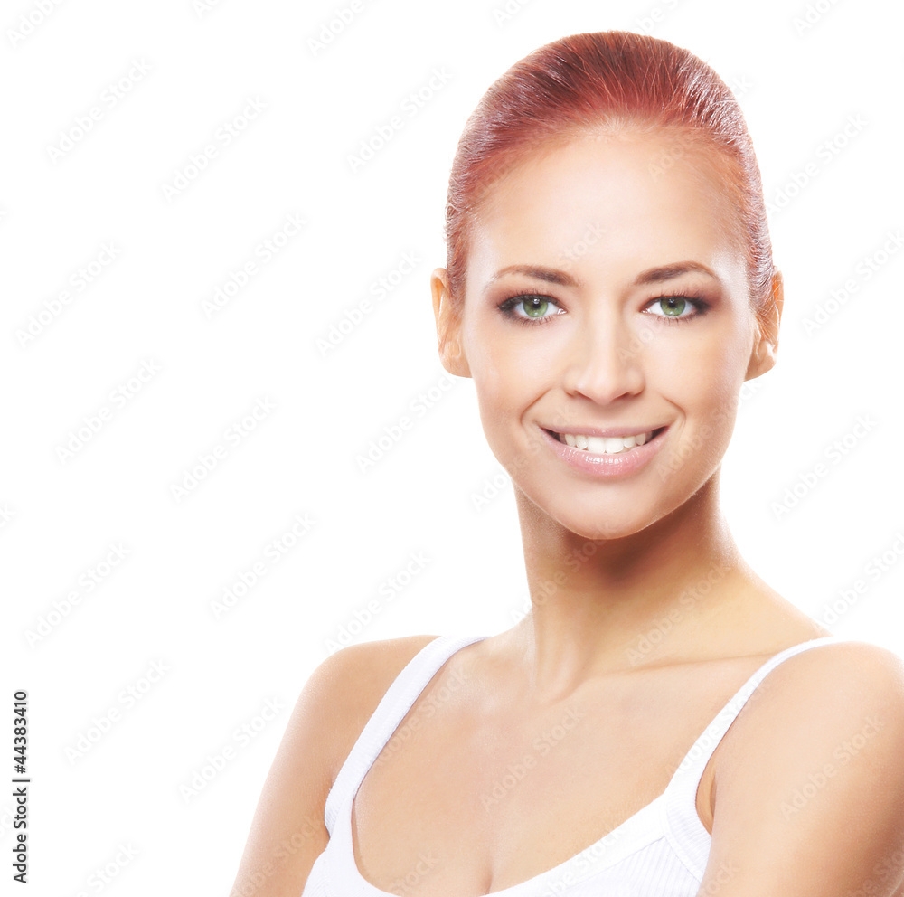 Portrait of a young redhead woman in a beautiful makeup Portrait of a young redhead woman in a beautiful makeup
