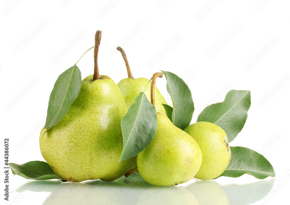 Juicy flavorful pears isolated on white Juicy flavorful pears isolated on white