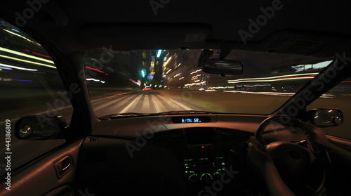 Speed drive from car view.