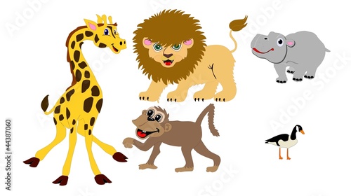 Wild Animals illustrations Isolated for many usages photo