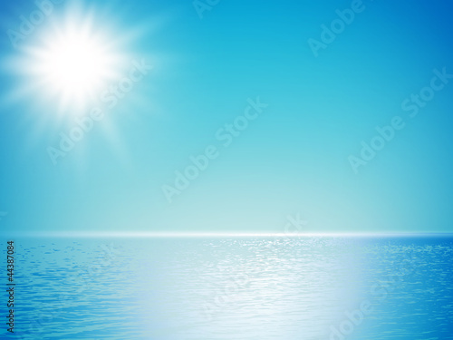 sea horizon with sun shine
