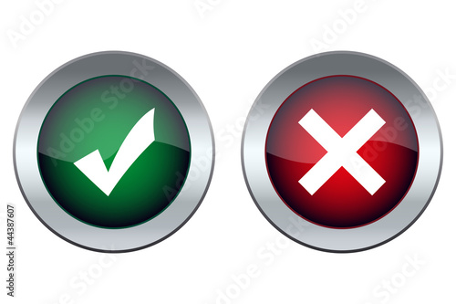 tick and cross buttons