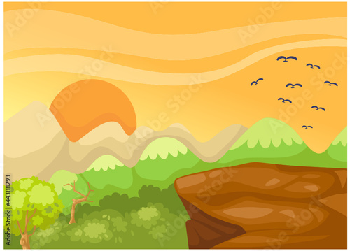 landscape cliff in the jungle